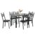 Conjunto Mesa Itália 6 Cadeiras 1,40m Preto/Floral Granito