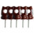 Kit 5 Isoladores de Porcelana T Pimentão 54×72mm Foxlux para Instalações Elétricas Aéreas