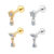 2PCS Kit Piercing Labret Titânio Pvd Estrela Zircônia Com Pingente Helix, Tragus, Conch, Nariz, Boca-Medusa e Outros