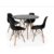 Mesa 90cm Com 4 Cadeiras Eames Eiffel Pés De Madeira Preta