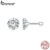 Bamoer 925 Sterling Sliver Studs Brincos Simples E Elegantes Zircão Brilhante Joias Presentes Para Mulheres