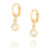 Brincos Rommanel Argola Com Zircônias Penduradas 526770 Cor Dourado