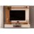 Painel Home p/TV até 65 Polegadas Leoni Ripado c/ Prateleira e Nichos 180x162cm Off White/Freijó – DJ Móveis