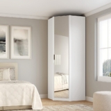 Guarda-roupa de Canto 1 Porta com Espelho Altezza Branco