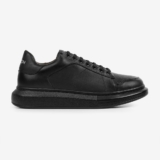 Tênis Masculino Casual Couro Legítimo Ferracini Forro Vacum Impulse Preto 7613-570B