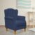 Poltrona Decorativa Para Sala de Estar Yara P02 Suede Azul Marinho – Lyam Decor
