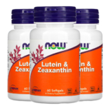Kit 3x Luteína Zeaxantina 25/5mg Now Foods Lutein 60Sotf /Made in Usa