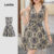 Lovito Vestido Casual com Drapê Renda Laço Boa Textura Primavera/verão AzulMarinho L138AD882