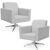 Kit 02 Poltronas Decorativas Base Giratória Para Sala de Estar Helô L02 Linho Cinza – Lyam Decor