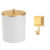 Kit Gancho Porta Toalha e Lixeira Escritorio Branco Dourado
