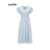 (Trendy) Lovito Vestido Casual Liso Com Cinto Evasê Para Mulheres L65ED138 (Damasco/Azul)