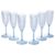 Jogo de Taças de Champagne 6 Peças Twist Azul Plástico 200 ml Plasútil