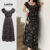 Lovito Vestido elegante com babados florais Ditsy para mulheres L128ED052
