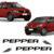 Emblema Pepper Saveiro Up Vermelho 2018/2020 Adesivo Lateral