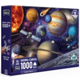 QUEBRA CABEÇA VIAGEM CÓSMICA 1000 PEÇAS TOYSTER PUZZLE SISTEMA SOLAR SOL TERRA PLANETAS SATÉLITE LUA