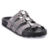 Sandália Moleca Papete Spikes Grafite – Feminino