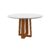 Mesa de Jantar Redonda com Tampo de Vidro Isabela Off White e Ype 117 cm
