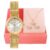 Relógio de Pulso Feminino Pequeno Condor Dourado COPC21JFG/K4D Colar e Brincos