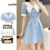 (LIVE STREAM SALE) Lovito Vestido formal simples colorblock para mulheres LBA82142