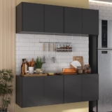 Cozinha Prática Kit Armário Aéreo + Balcão 4 Portas Multimóveis