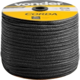 Corda Multifil Trançada 8mm x 258m Preta Carretel Vonder