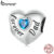 Bamoer 925 Sterling Sliver Charm Loving Family Design Simples DIY Para Pulseira Mulheres BSC562-BU