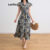 Lovito Vestido Casual Com Estampa Tribal E Babados Na Bainha, Vestido De Verão/primavera Para Mulheres L105MD093