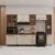 Cozinha Modulada Completa Fidelitá Lisboa 5 Peças 295cm 12 Portas 3 Gavetas Com Tampo Noce/Off-White