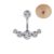 Piercing Umbigo  Banana Aço Inox Zircônia/Prata