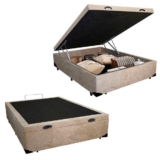 Cama Box Baú Casal Suede Serene 138x188x44 Bege de Qualidade Superior