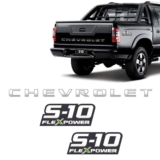 Kit Faixa S10 Preta Chevrolet 2009/2011 + Flex Power Verde