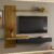 Painel Italy Ripado P/Tvs até 65″ 180cm Tv na Parede Nicho C/Portas Basc Cedro/Preto – Olivar Móveis