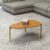 Mesa de Centro Orgânica Florença 70cm com Pés Metálicos Freijó/Gold – Dalla Costa