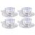 Kit Jogo De Xícaras Para Café Chá Da Tarde Vidro BEE 80ml 4 Peças Com Pires Lindo