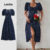 Lovito Vestido Frontais Formato De Coração Mangas Bufantes Redondas Vestido De Verão/primavera Para Mulheres LBL23193