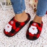 IELGY Vermelho Casa Chinelos De Algodão Quente Casal Natal Antiderrapante Presente Inverno