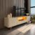 Rack para TV Até 85 Polegadas Nobre 2 Portas 1 Gaveta 100% Mdf com Led Off White/Naturale – Gelius