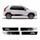 Faixa Lateral Fiat Palio Way 2014/ Adesivo Preto Decorado