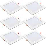 6 Painel Led 18w Quadrado Embutir 6500K Comércio Casa Avant