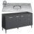 Balcão Gabinete Com Pia Inox 150cm 4 Portas e 1 Gaveta Gabriela Cinza – AJL Móveis