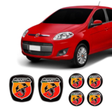 Kit 6 Adesivos Emblemas Abarth Fiat Novo Palio 2012 Ate 2017