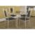 Sala de Jantar Completa Reno c/ Tampo Vidro 90cm + 4 Cadeiras Florença Cromado/Courano Preto – Kappesberg