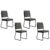 Cadeira Sala de Jantar 1736 Kit 4 Uni Preto/Grafite – Preto – Carraro