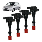 Jogo 4 Bobina Ignição Honda Fit 1.4 8v 2004 A 2008 Dianteira