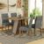 Conjunto Sala de Jantar Mesa Tampo de Madeira 4 Cadeiras Gisele Madesa