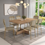 Conjunto Sala de Jantar 6 Cadeiras Castellano Carraro Carvalho Dourado
