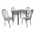 Conjunto de Mesa com 4 Cadeiras Genebra Preto e Branco