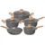 Jogo de Panelas Com 5 Peças Oster Marble Life Cerâmico Antiaderente – Dark Grey