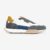 Tênis Masculino Ferracini Couro Legitimo Sola Flat Multicolor Racer Cinza Chumbo Azul 8529-693A