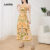 (Trendy) Lovito Vestido Elegante Com Estampa Tribal Estilo Nacional Vestido De Verão/Primavera Para Mulheres L129AD216